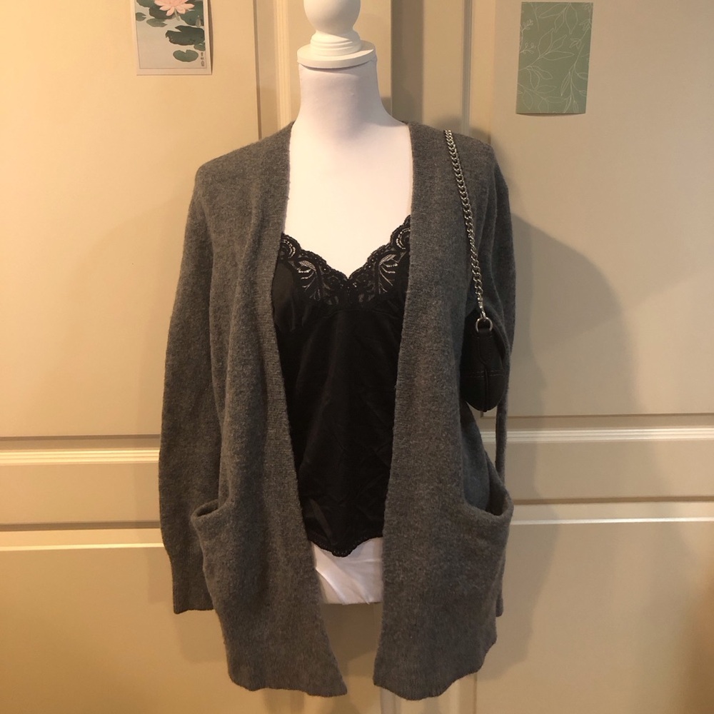 Madewell Charcoal Open-Front Cardigan - Picture 1 of 5